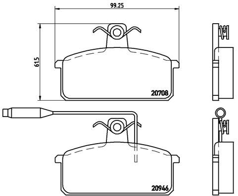 Obrázok Sada brzdových platničiek kotúčovej brzdy BREMBO  P23024