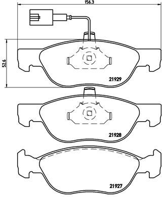 Obrázok Sada brzdových platničiek kotúčovej brzdy BREMBO  P23070