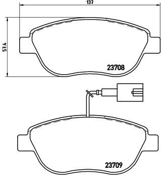 Obrázok Sada brzdových platničiek kotúčovej brzdy BREMBO  P23137