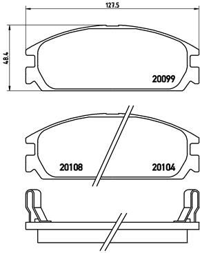Obrázok Sada brzdových platničiek kotúčovej brzdy BREMBO  P28010