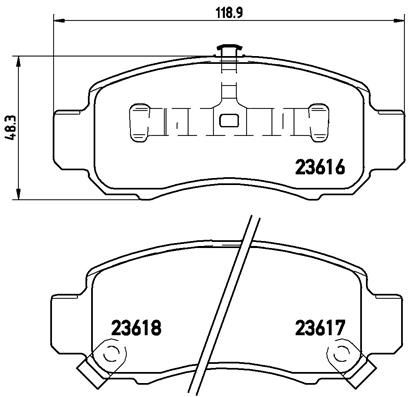 Obrázok Sada brzdových platničiek kotúčovej brzdy BREMBO  P28033