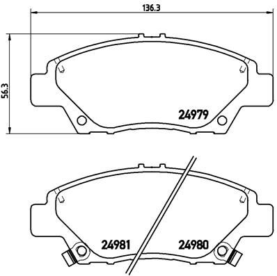 Obrázok Sada brzdových platničiek kotúčovej brzdy BREMBO  P28050