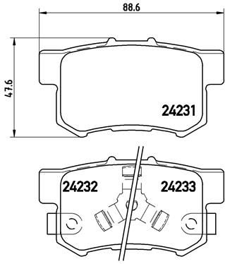 Obrázok Sada brzdových platničiek kotúčovej brzdy BREMBO  P28051