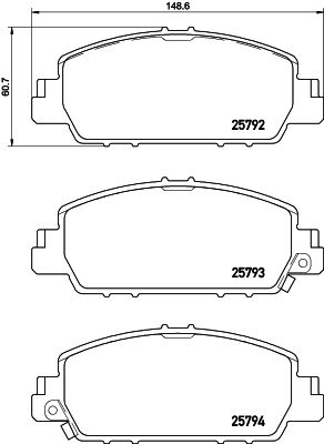 Obrázok Sada brzdových platničiek kotúčovej brzdy BREMBO  P28077