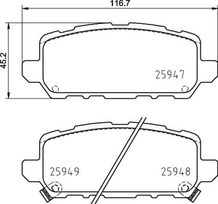 Obrázok Sada brzdových platničiek kotúčovej brzdy BREMBO  P28090