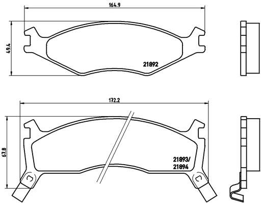 Obrázok Sada brzdových platničiek kotúčovej brzdy BREMBO  P30006