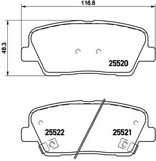 Obrázok Sada brzdových platničiek kotúčovej brzdy BREMBO  P30063