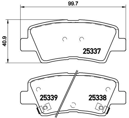 Obrázok Sada brzdových platničiek kotúčovej brzdy BREMBO  P30067