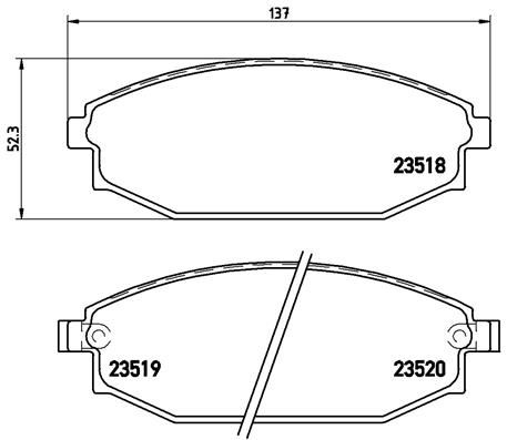 Obrázok Sada brzdových platničiek kotúčovej brzdy BREMBO  P54027