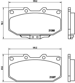 Obrázok Sada brzdových platničiek kotúčovej brzdy BREMBO  P56025