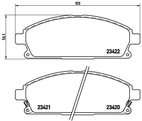 Obrázok Sada brzdových platničiek kotúčovej brzdy BREMBO  P56040