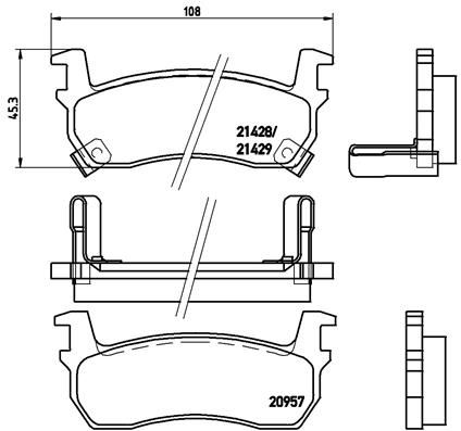 Obrázok Sada brzdových platničiek kotúčovej brzdy BREMBO  P56057