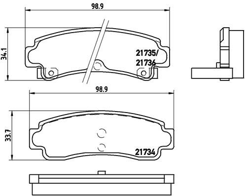 Obrázok Sada brzdových platničiek kotúčovej brzdy BREMBO  P56063
