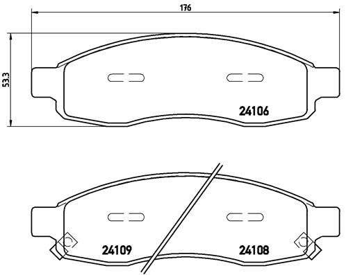 Obrázok Sada brzdových platničiek kotúčovej brzdy BREMBO  P58001