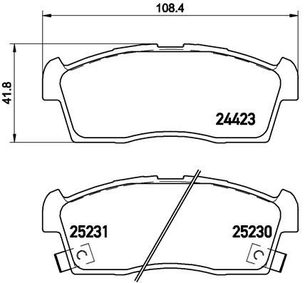 Obrázok Sada brzdových platničiek kotúčovej brzdy BREMBO  P61108