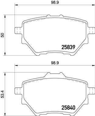 Obrázok Sada brzdových platničiek kotúčovej brzdy BREMBO  P61122