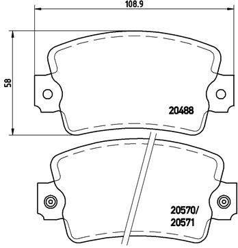 Obrázok Sada brzdových platničiek kotúčovej brzdy BREMBO  P68007