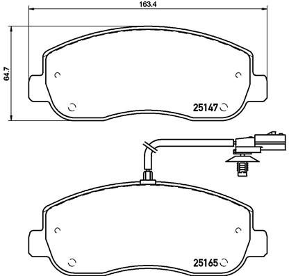 Obrázok Sada brzdových platničiek kotúčovej brzdy BREMBO  P68062