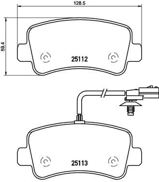 Obrázok Sada brzdových platničiek kotúčovej brzdy BREMBO  P68063