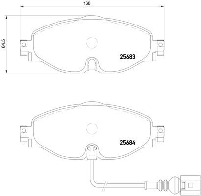 Obrázok Sada brzdových platničiek kotúčovej brzdy BREMBO DIRECTIONAL BRAKE PADS P85126