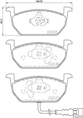 Obrázok Sada brzdových platničiek kotúčovej brzdy BREMBO DIRECTIONAL BRAKE PADS P85137