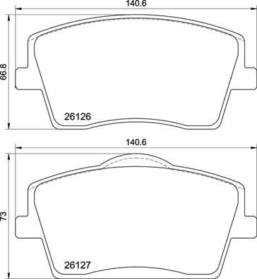 Obrázok Sada brzdových platničiek kotúčovej brzdy BREMBO  P86031