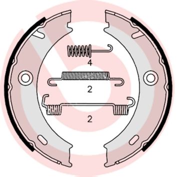 Obrázok Sada brzd. čeľustí parkov. brzdy BREMBO  S50512