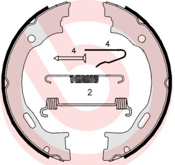Obrázok Sada brzd. čeľustí parkov. brzdy BREMBO  S50515