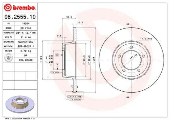 Obrázok Brzdový kotúč BREMBO  08255510