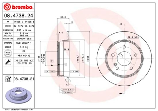 Obrázok Brzdový kotúč BREMBO COATED DISC LINE 08473821