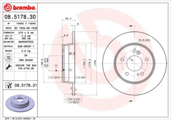 Obrázok Brzdový kotúč BREMBO COATED DISC LINE 08517831