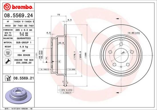 Obrázok Brzdový kotúč BREMBO COATED DISC LINE 08556921