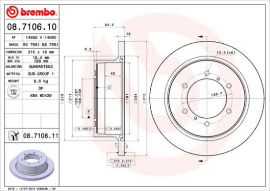 Obrázok Brzdový kotúč BREMBO COATED DISC LINE 08710611