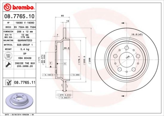 Obrázok Brzdový kotúč BREMBO COATED DISC LINE 08776511