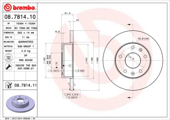 Obrázok Brzdový kotúč BREMBO  08781410