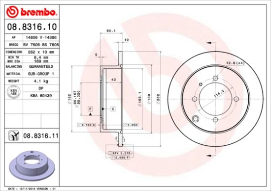 Obrázok Brzdový kotúč BREMBO COATED DISC LINE 08831611
