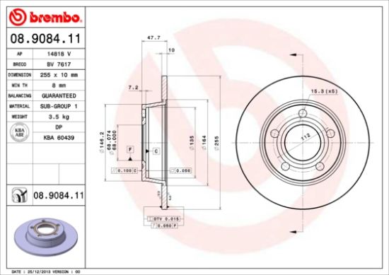 Obrázok Brzdový kotúč BREMBO COATED DISC LINE 08908411