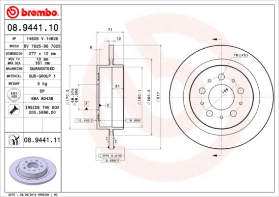 Obrázok Brzdový kotúč BREMBO COATED DISC LINE 08944111