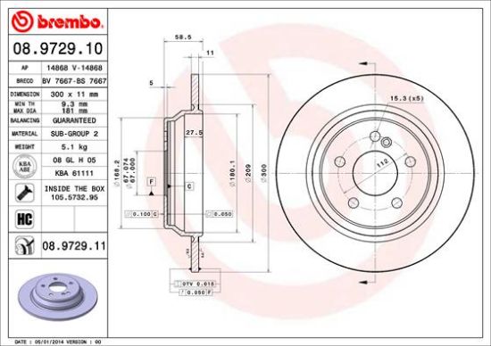 Obrázok Brzdový kotúč BREMBO COATED DISC LINE 08972911