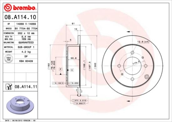 Obrázok Brzdový kotúč BREMBO COATED DISC LINE 08A11411