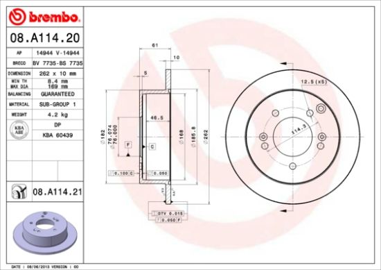 Obrázok Brzdový kotúč BREMBO COATED DISC LINE 08A11421
