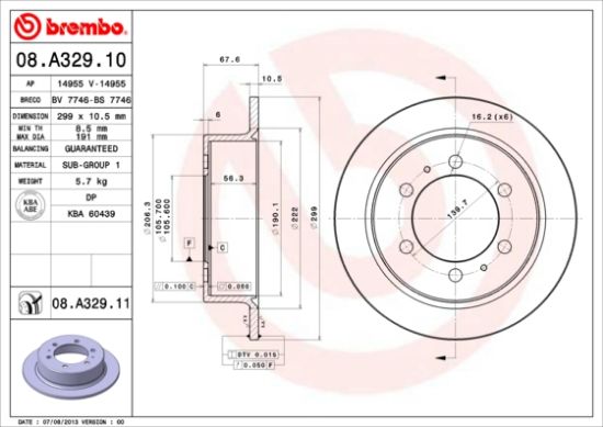 Obrázok Brzdový kotúč BREMBO COATED DISC LINE 08A32911
