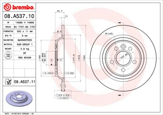 Obrázok Brzdový kotúč BREMBO COATED DISC LINE 08A53711
