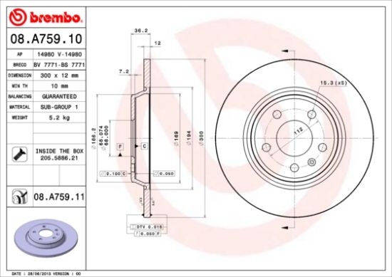 Obrázok Brzdový kotúč BREMBO COATED DISC LINE 08A75911