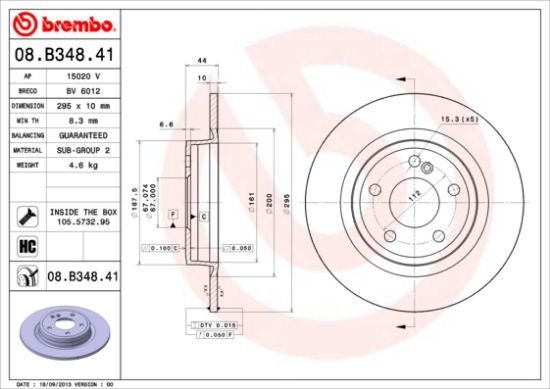 Obrázok Brzdový kotúč BREMBO COATED DISC LINE 08B34841