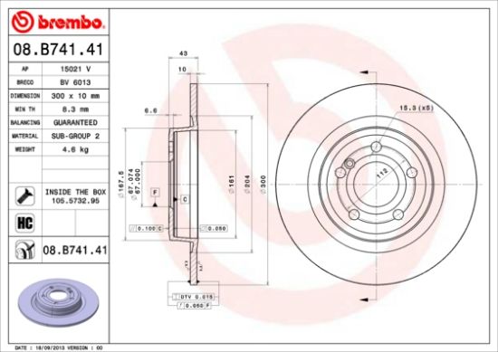 Obrázok Brzdový kotúč BREMBO COATED DISC LINE 08B74141