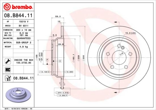 Obrázok Brzdový kotúč BREMBO COATED DISC LINE 08B84411