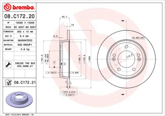 Obrázok Brzdový kotúč BREMBO COATED DISC LINE 08C17221