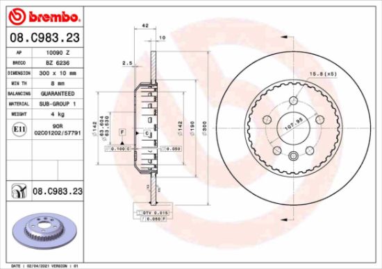 Obrázok Brzdový kotúč BREMBO TWO-PIECE DISCS LINE 08C98323