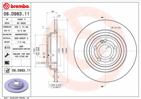 Obrázok Brzdový kotúč BREMBO COATED DISC LINE 08D98311